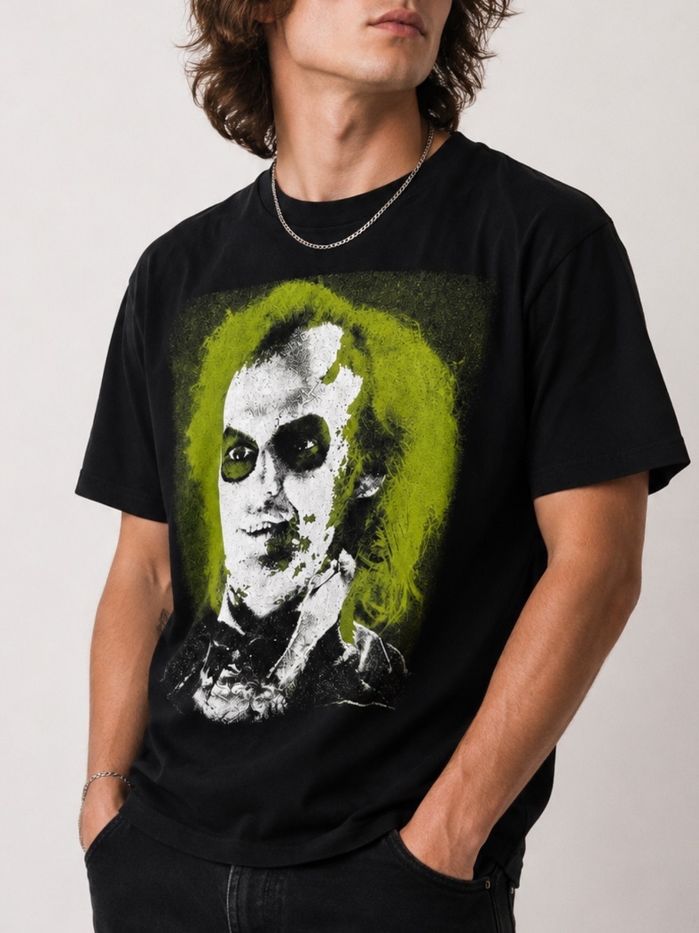 BEETLEJUICE NWT Graphic Tee Black Movie Horror Goth Shirt Men’s Size Medium